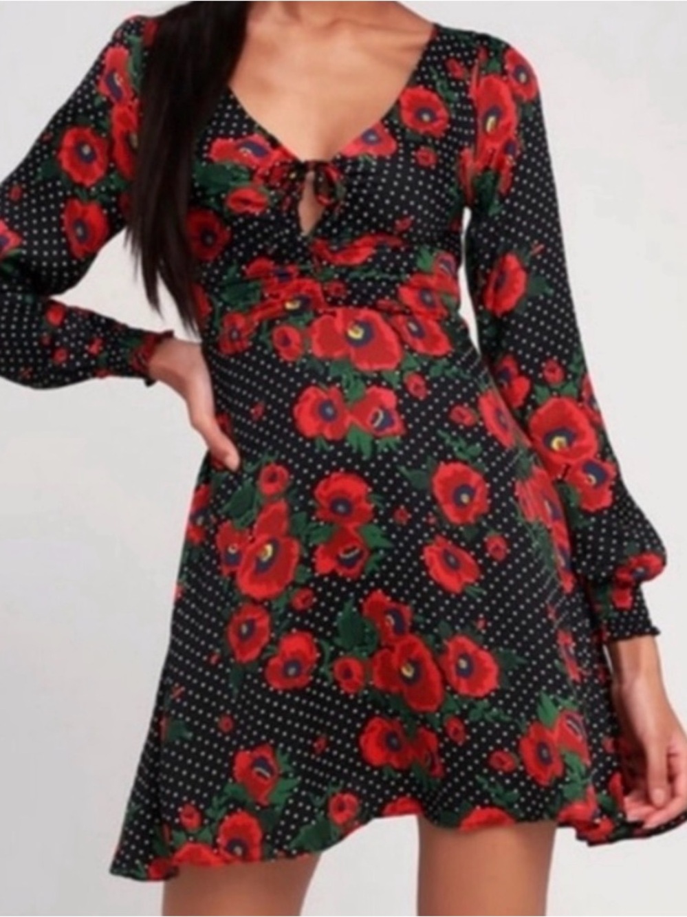 Free People Morning Light Mini Dress With Poppy Floral Print - Picture 2 of 10